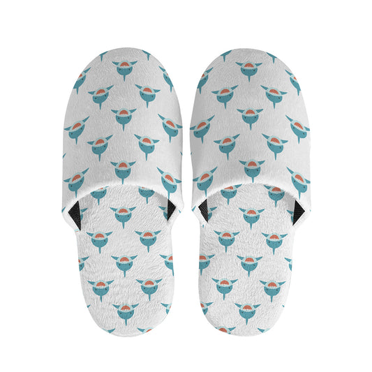 Smiley Shark Pattern Print Slippers