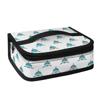 Smiley Shark Pattern Print Small Lunch Bag