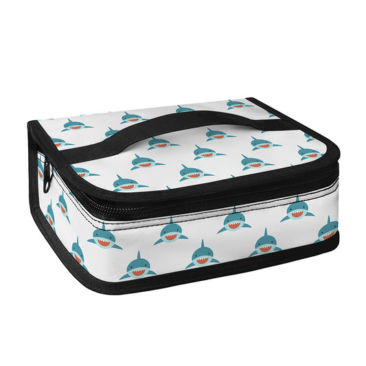 Smiley Shark Pattern Print Small Lunch Bag