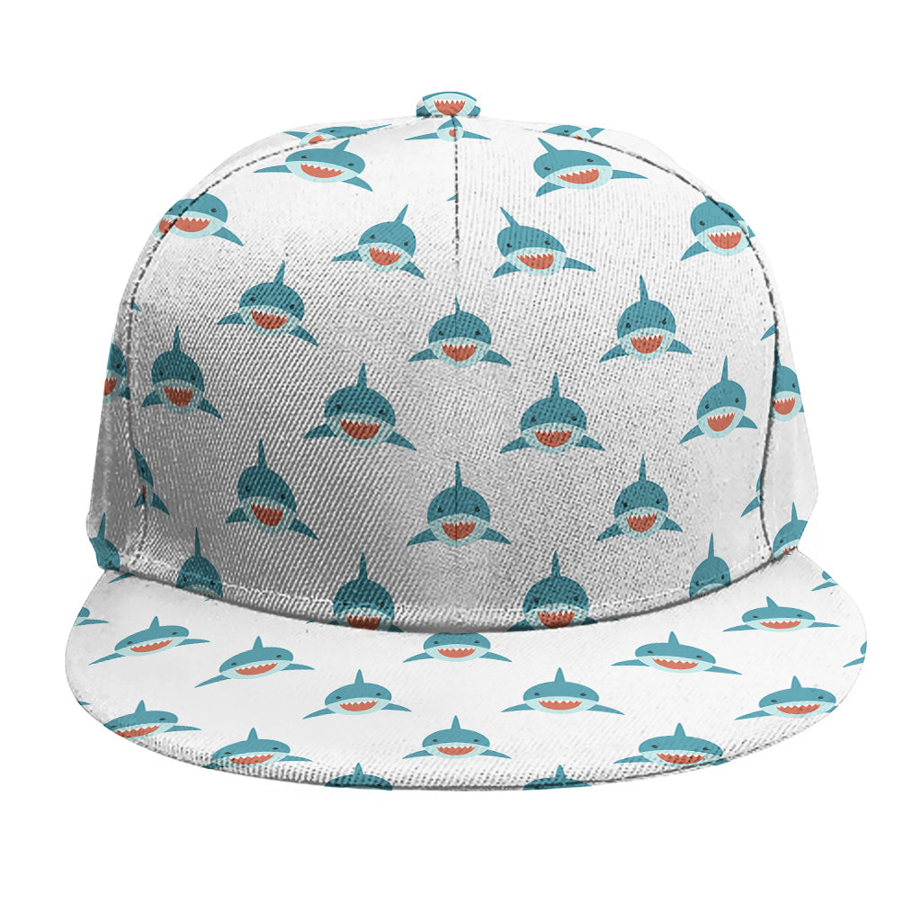 Smiley Shark Pattern Print Snapback Cap