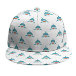 Smiley Shark Pattern Print Snapback Cap