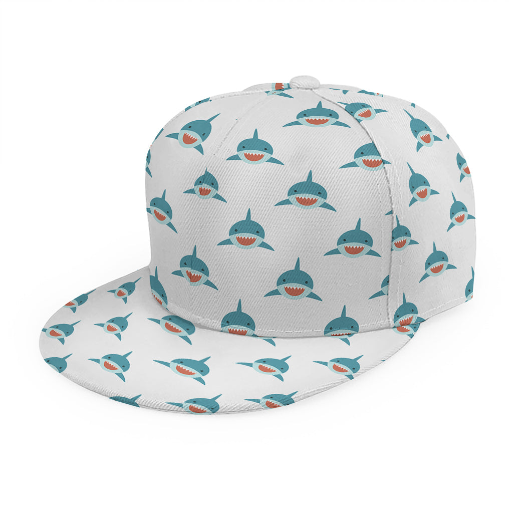 Smiley Shark Pattern Print Snapback Cap