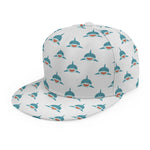 Smiley Shark Pattern Print Snapback Cap