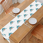 Smiley Shark Pattern Print Table Runner