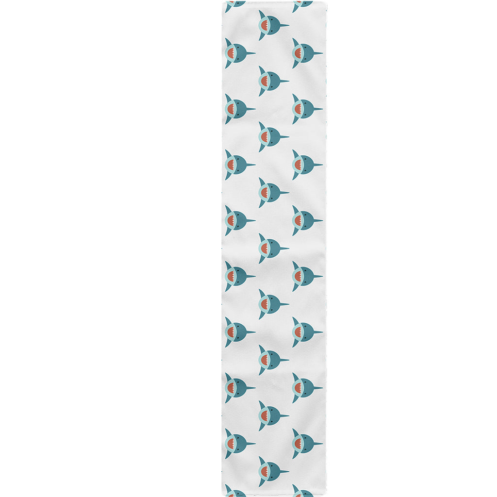 Smiley Shark Pattern Print Table Runner
