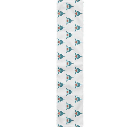 Smiley Shark Pattern Print Table Runner