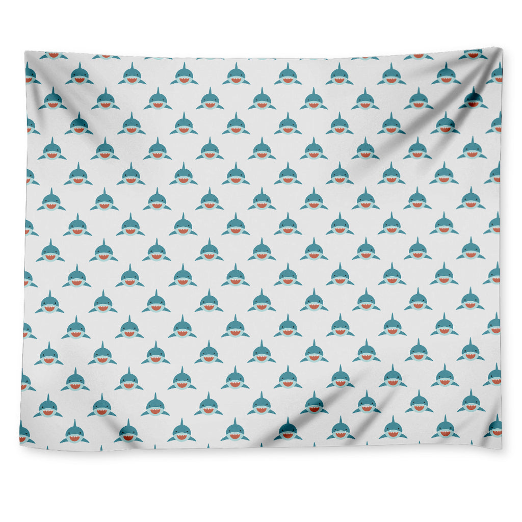 Smiley Shark Pattern Print Tapestry