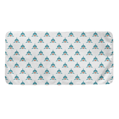 Smiley Shark Pattern Print Towel