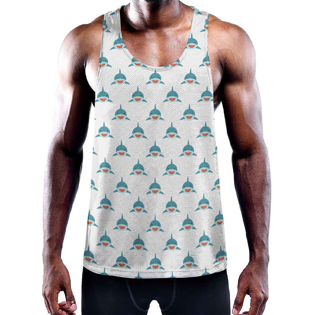Smiley Shark Pattern Print Training Tank Top