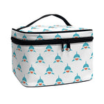 Smiley Shark Pattern Print Travel Makeup Bag