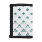 Smiley Shark Pattern Print Trifold Wallet