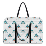Smiley Shark Pattern Print Utility Tote Bag