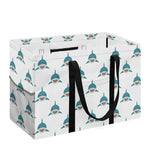 Smiley Shark Pattern Print Utility Tote Bag