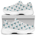 Smiley Shark Pattern Print White Chunky Shoes