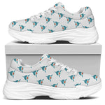 Smiley Shark Pattern Print White Chunky Shoes