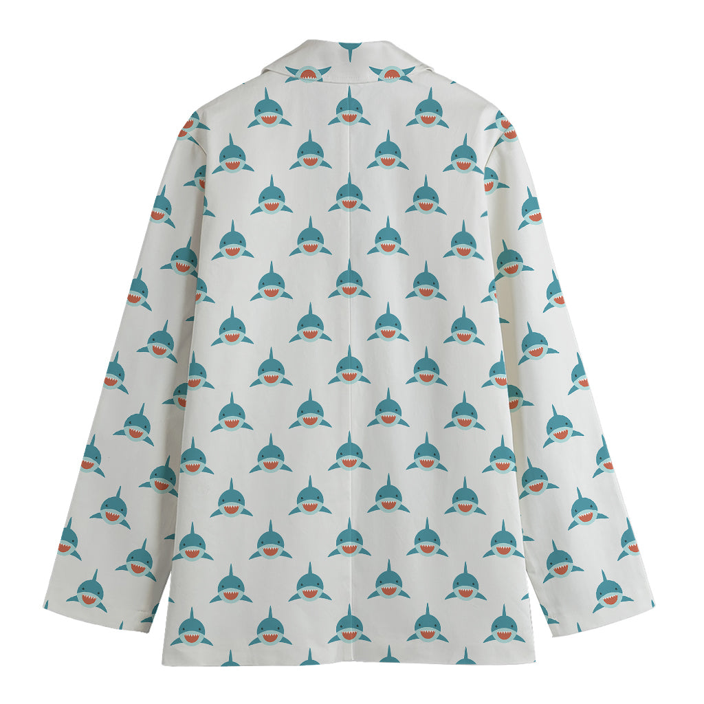 Smiley Shark Pattern Print Women's Blazer