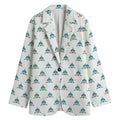 Smiley Shark Pattern Print Women's Cotton Blazer