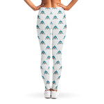 Smiley Shark Pattern Print Women's Leggings