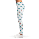 Smiley Shark Pattern Print Women's Leggings