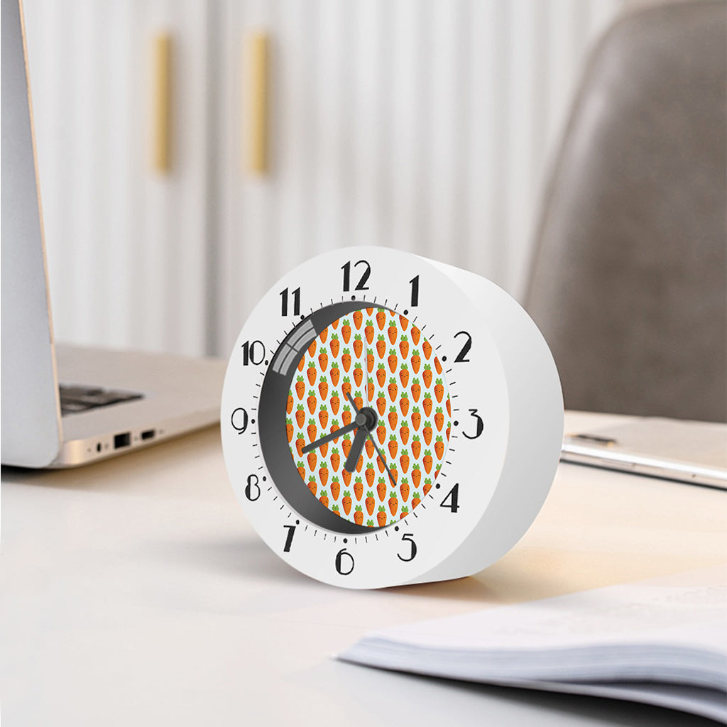 Smiling Carrot Pattern Print Alarm Clock