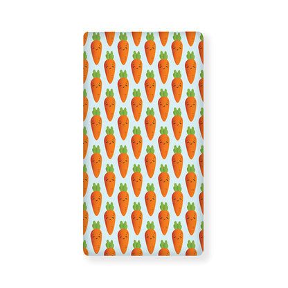 Smiling Carrot Pattern Print Baby Crib Sheet