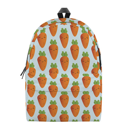 Smiling Carrot Pattern Print Backpack