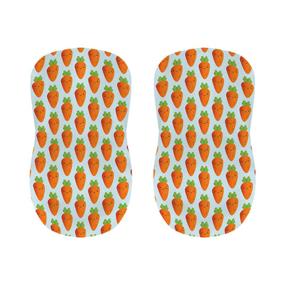 Smiling Carrot Pattern Print Bar Stool Covers