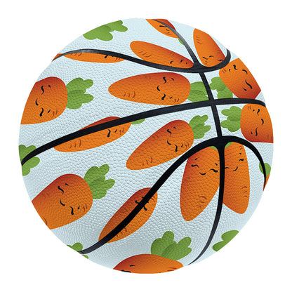 Smiling Carrot Pattern Print Basketball