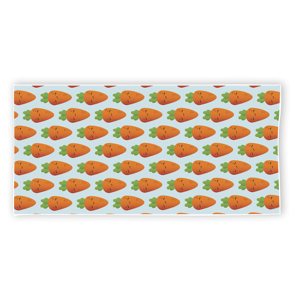 Smiling Carrot Pattern Print Beach Towel