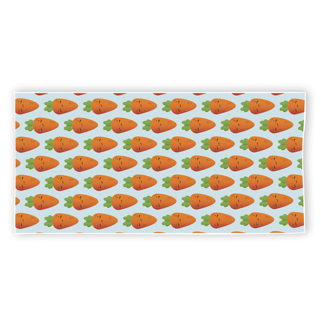 Smiling Carrot Pattern Print Beach Towel