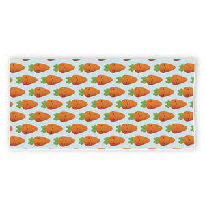 Smiling Carrot Pattern Print Beach Towel