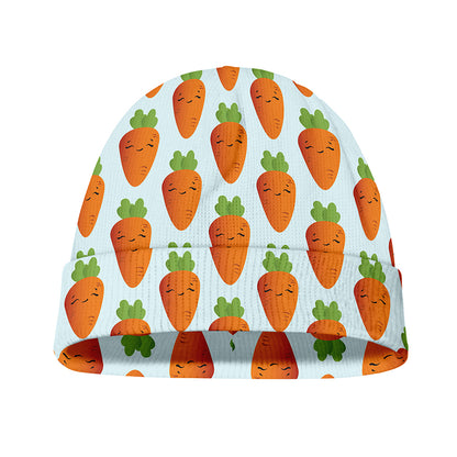 Smiling Carrot Pattern Print Beanie
