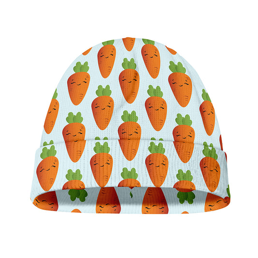 Smiling Carrot Pattern Print Beanie