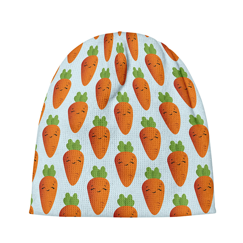 Smiling Carrot Pattern Print Beanie