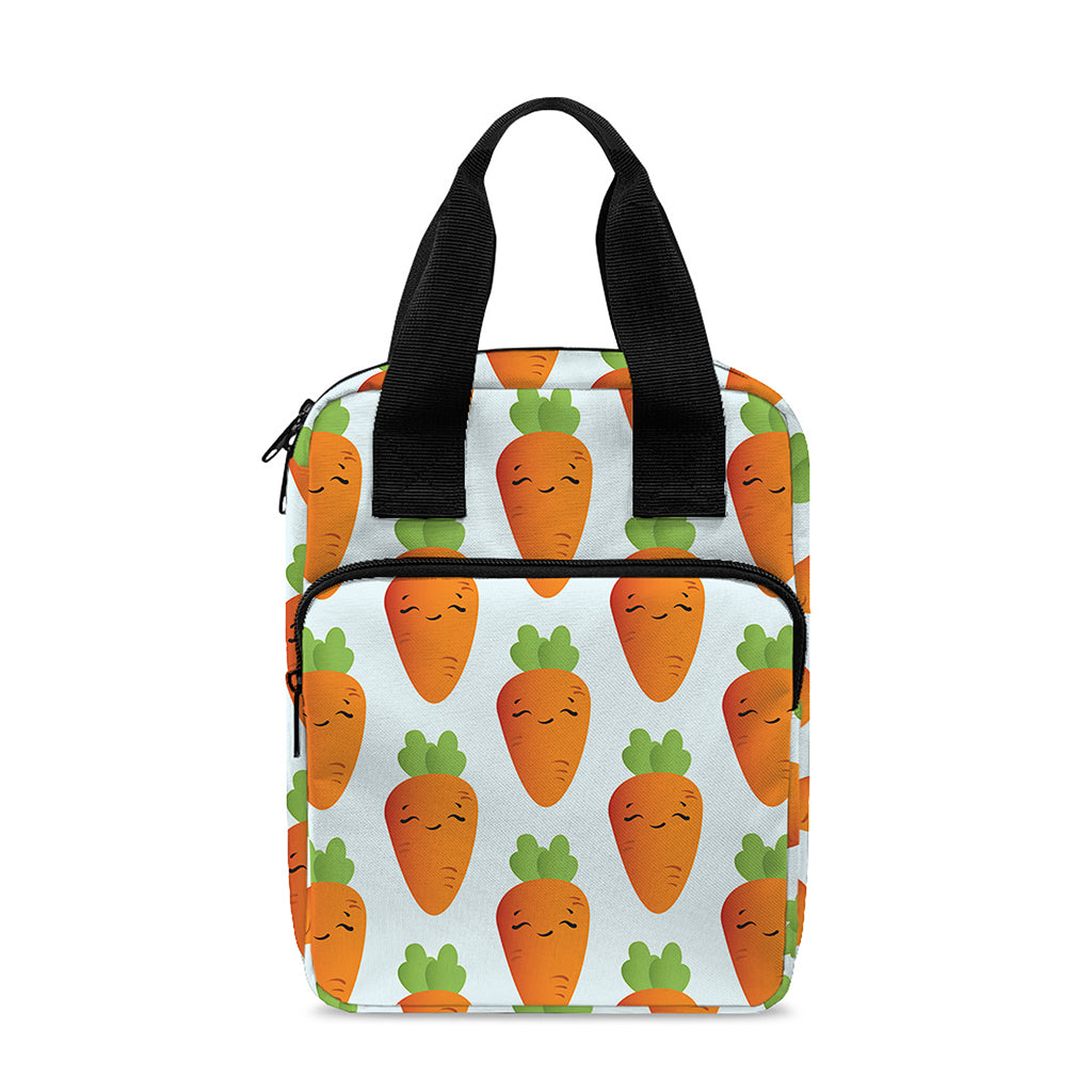 Smiling Carrot Pattern Print Bible Tote Bag