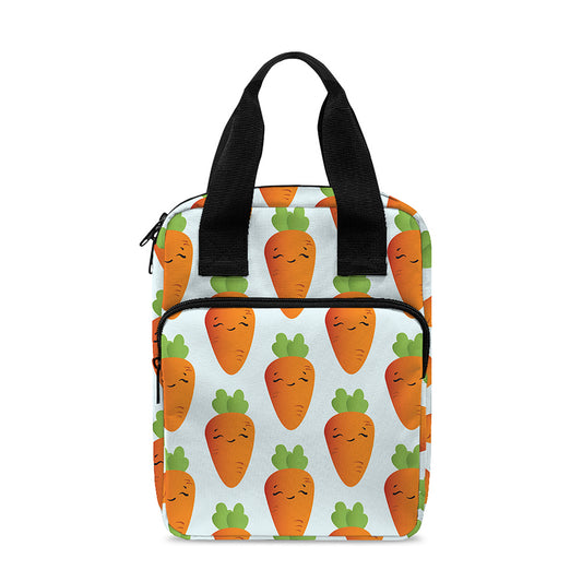 Smiling Carrot Pattern Print Bible Tote Bag