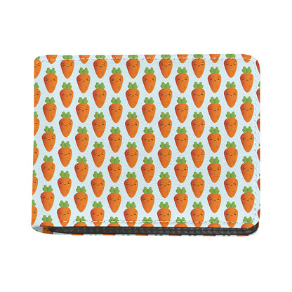 Smiling Carrot Pattern Print Bifold Wallet