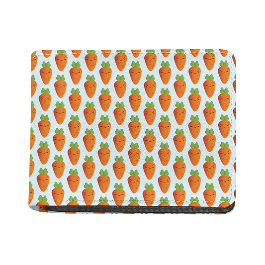 Smiling Carrot Pattern Print Bifold Wallet
