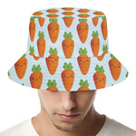 Smiling Carrot Pattern Print Bucket Hat