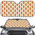 Smiling Carrot Pattern Print Car Windshield Sun Shade