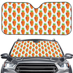 Smiling Carrot Pattern Print Car Windshield Sun Shade