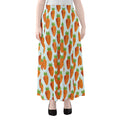 Smiling Carrot Pattern Print Chiffon Maxi Skirt