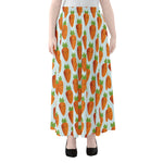 Smiling Carrot Pattern Print Chiffon Maxi Skirt