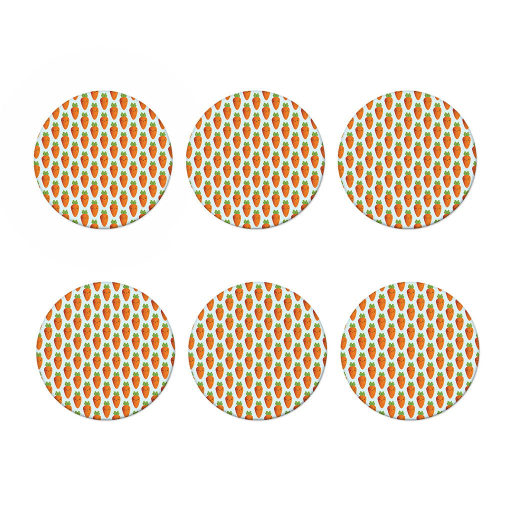 Smiling Carrot Pattern Print Coaster Set