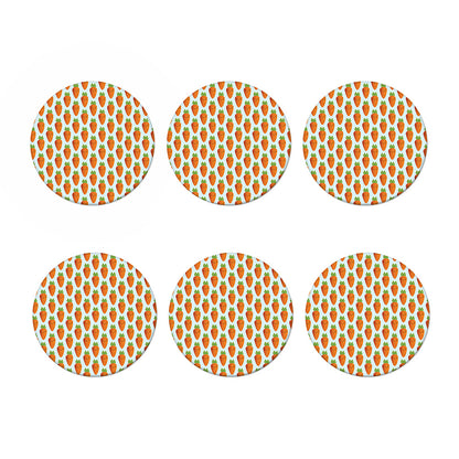 Smiling Carrot Pattern Print Coaster Set