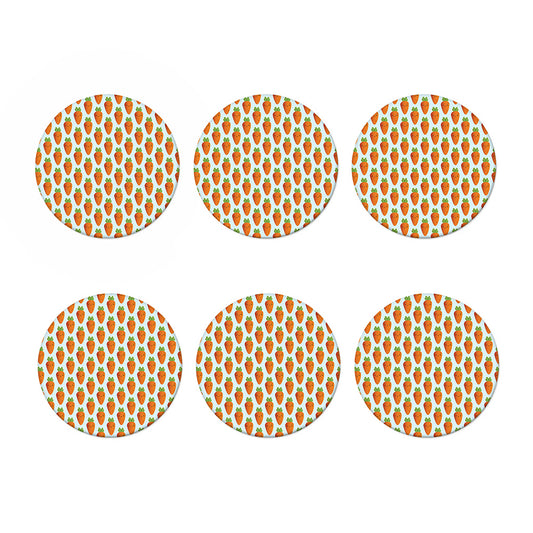 Smiling Carrot Pattern Print Coaster Set