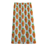 Smiling Carrot Pattern Print Cotton Front Slit Maxi Skirt