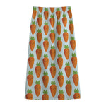 Smiling Carrot Pattern Print Cotton Front Slit Maxi Skirt