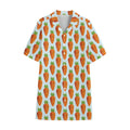 Smiling Carrot Pattern Print Cotton Hawaiian Shirt