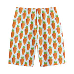 Smiling Carrot Pattern Print Cotton Shorts